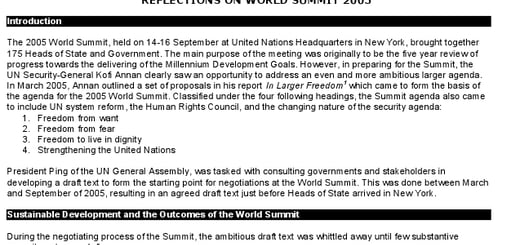 FinalReportonWorldSummit